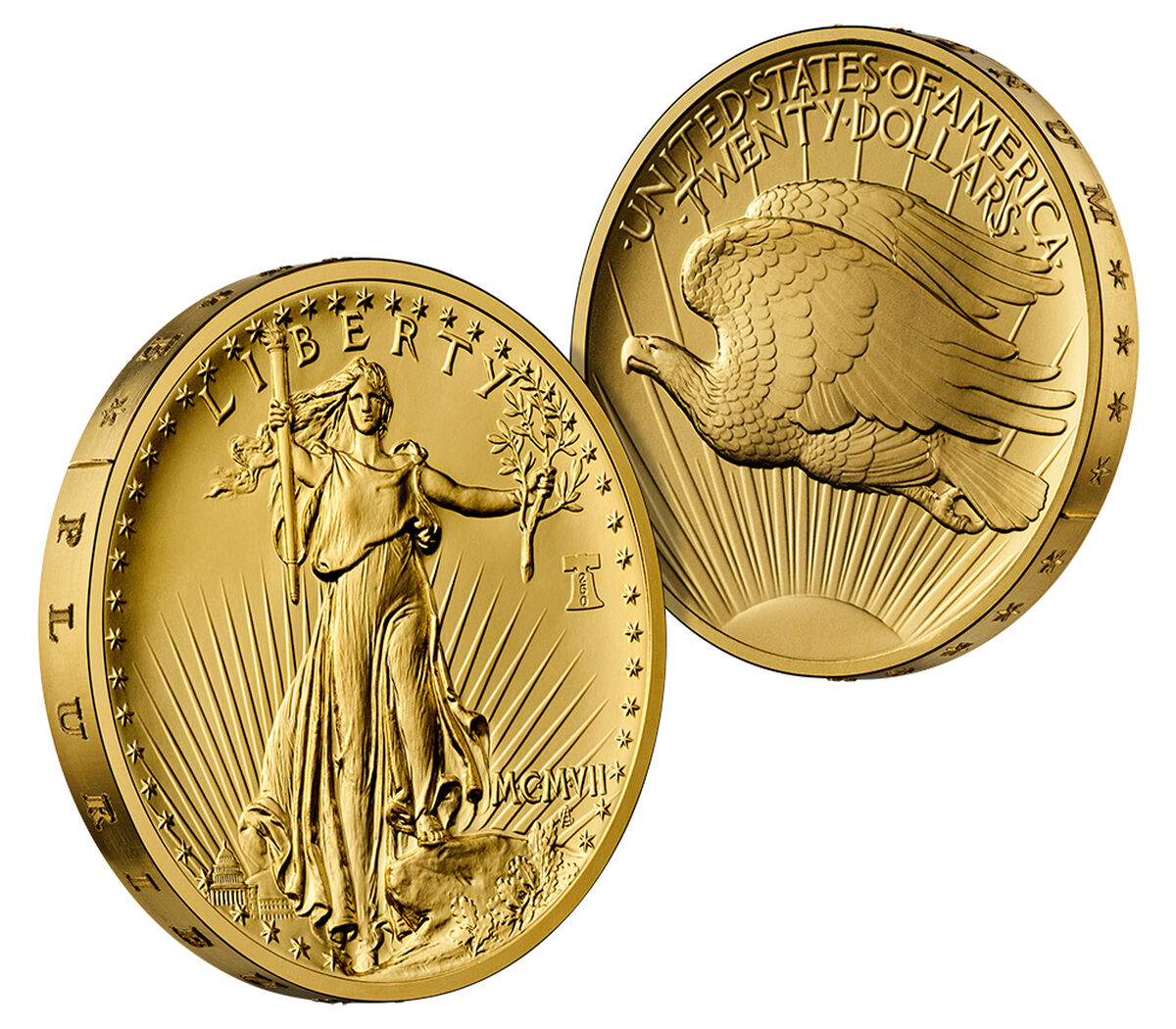 Best of the Mint 1907 Saint-Gaudens High Relief $20 Gold Coin and Silver Medal Set, , hi-res image number 1.0